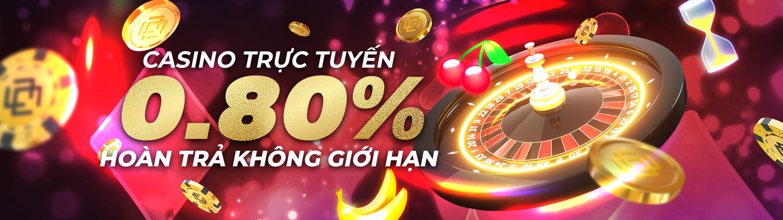 Hoàn trả không giới hạn 0.80% tại Casino