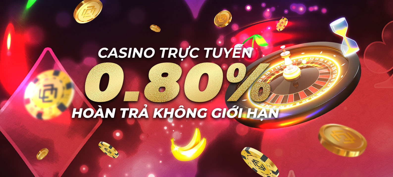 Hoàn trả không giới hạn 0.80% tại Casino