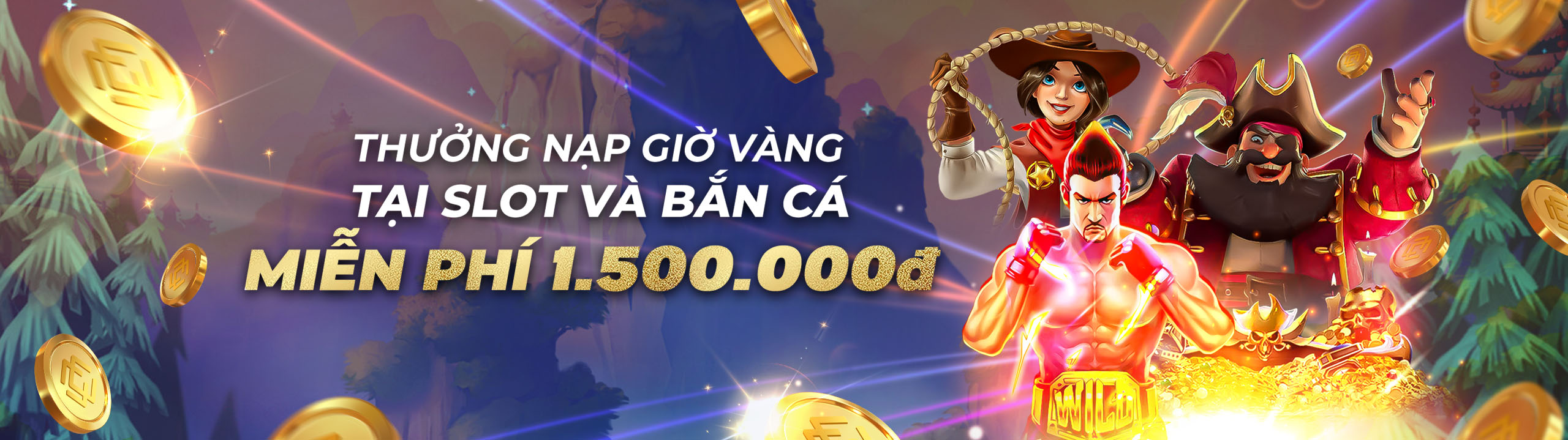 Thưởng nạp giờ vàng 40% lên đến 1.500.000 VND tại Slot và Bắn Cá